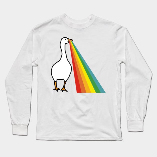 Animals with Rainbow Puke Gaming Goose Long Sleeve T-Shirt by ellenhenryart